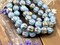 *20* 8mm Metallic Beige Washed Sky Blue AB Faceted Round Melon Beads